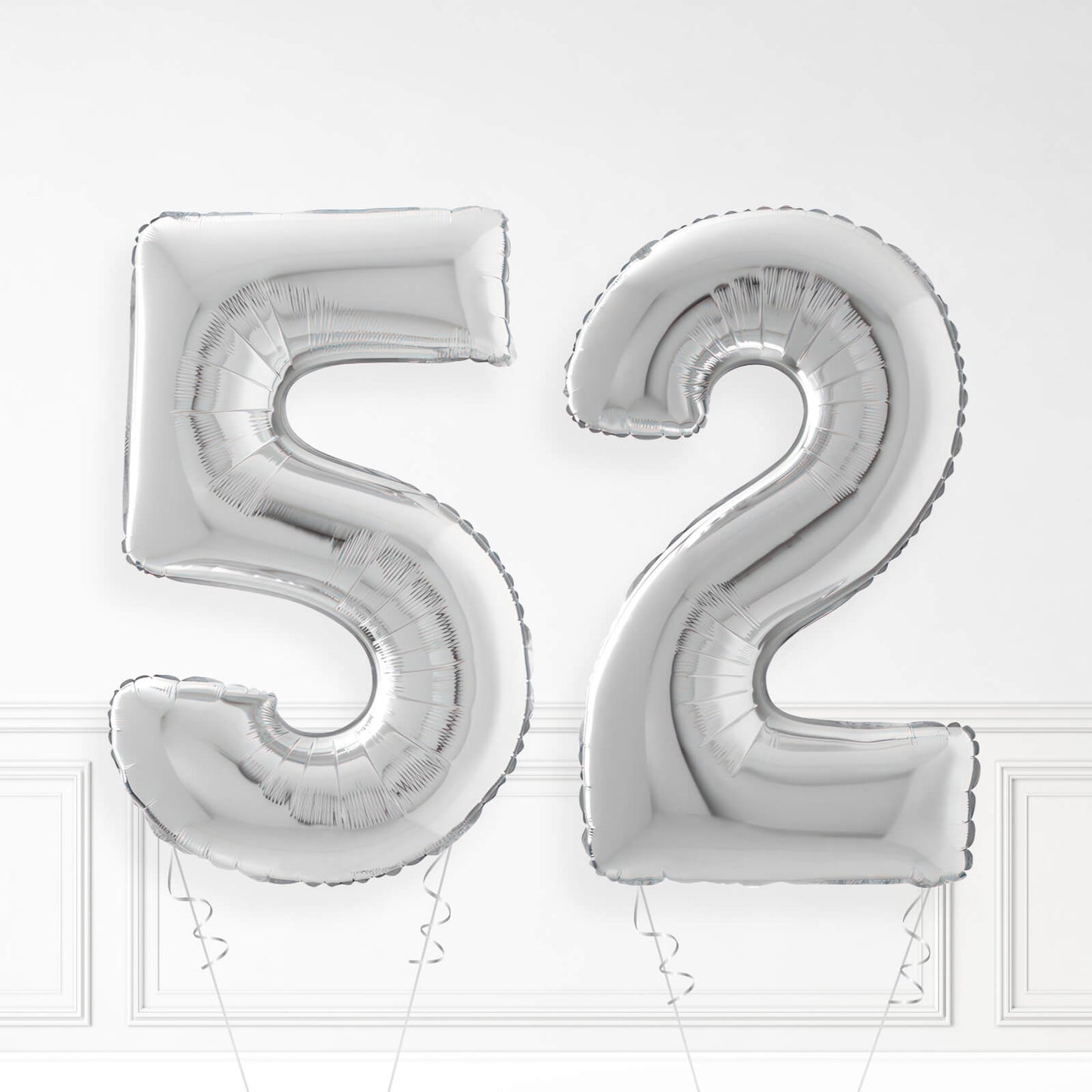 Inflated Silver Foil Number Balloon