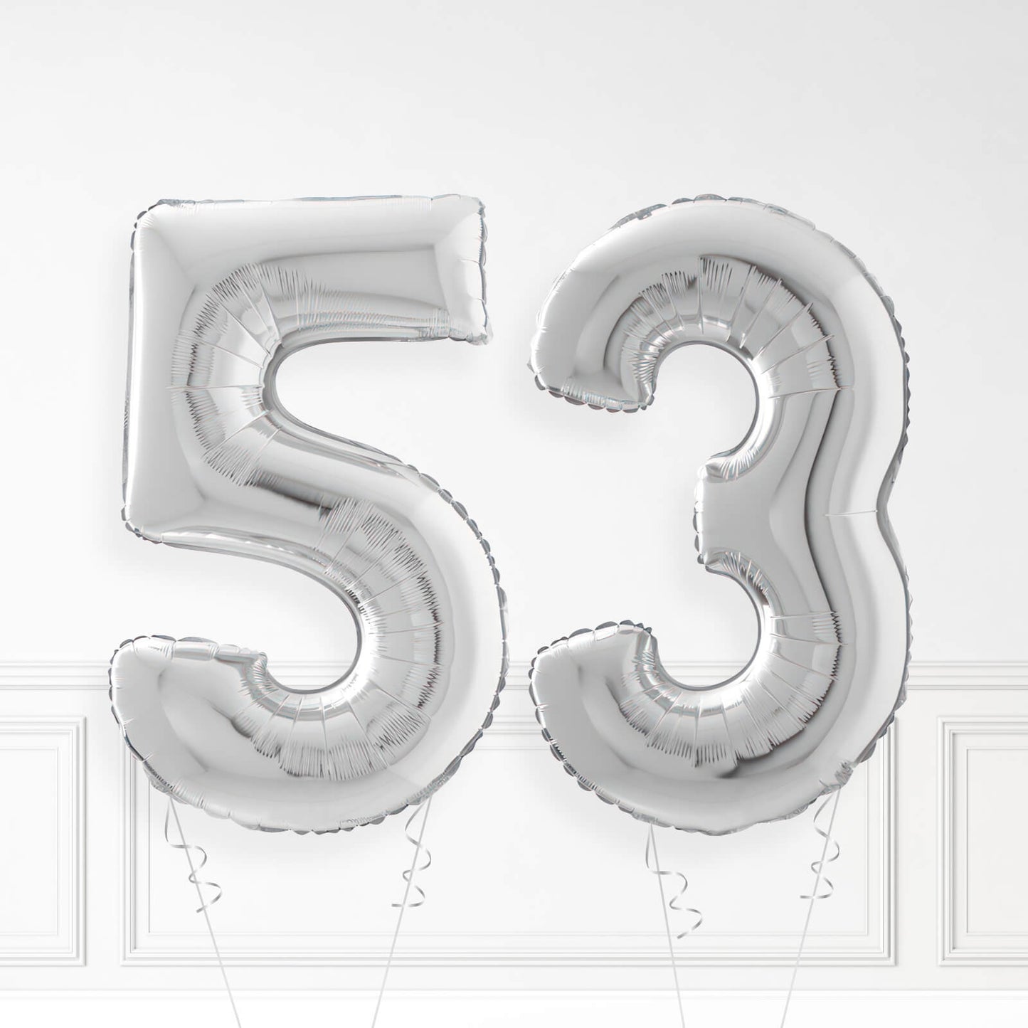 Inflated Silver Foil Number Balloon