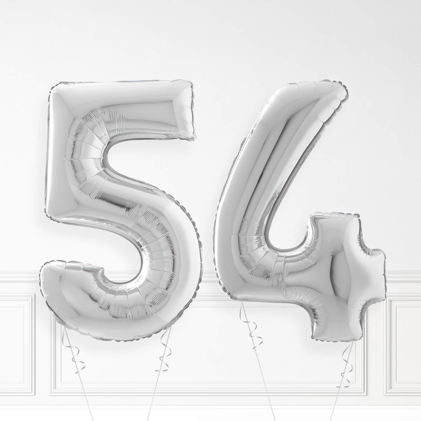 Inflated Silver Foil Number Balloon