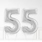 Inflated Silver Foil Number Balloon