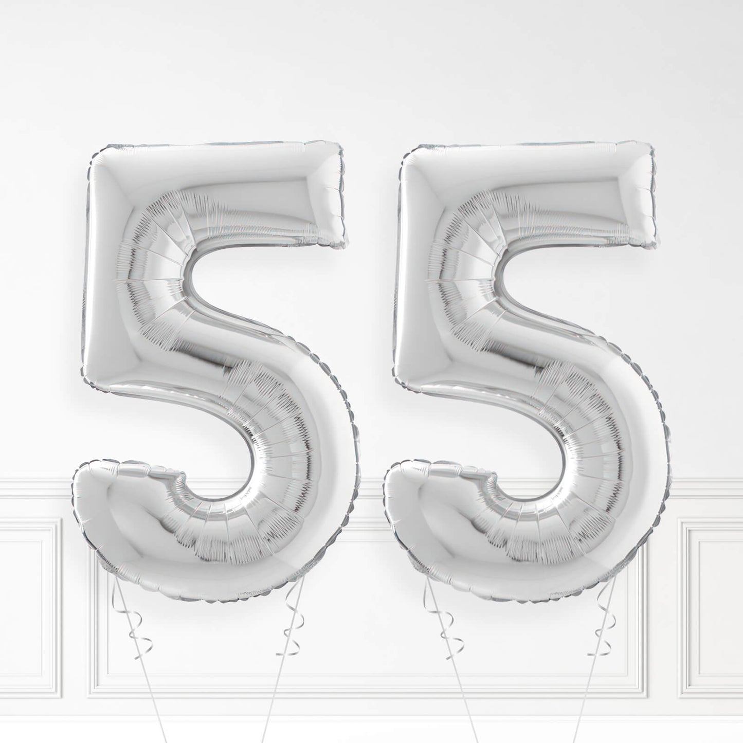 Inflated Silver Foil Number Balloon