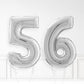 Inflated Silver Foil Number Balloon