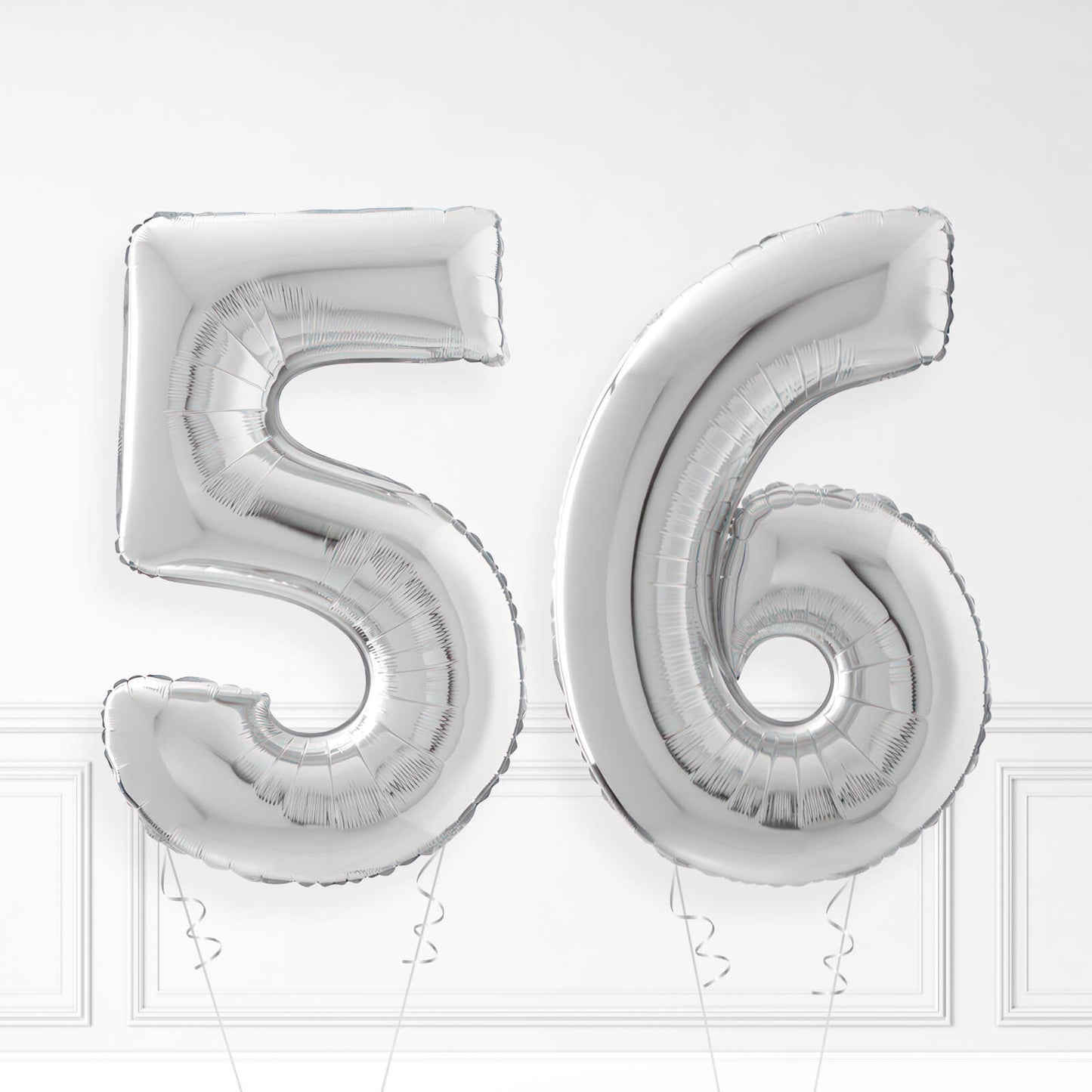 Inflated Silver Foil Number Balloon