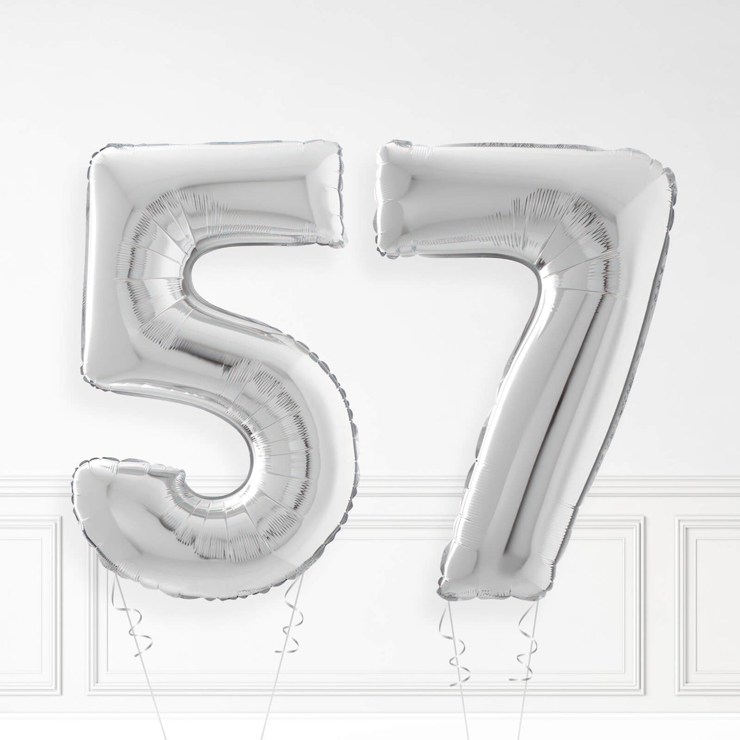 Inflated Silver Foil Number Balloon