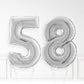 Inflated Silver Foil Number Balloon