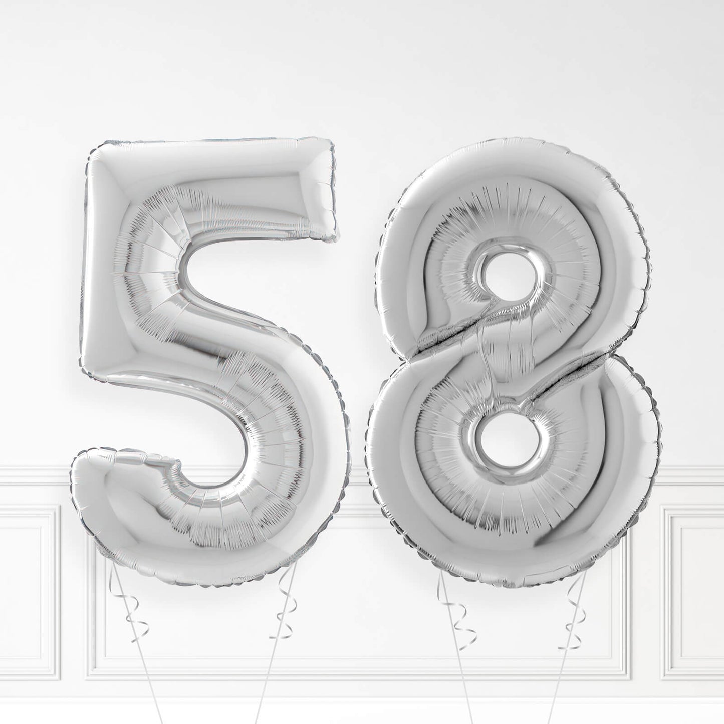 Inflated Silver Foil Number Balloon