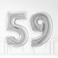 Inflated Silver Foil Number Balloon