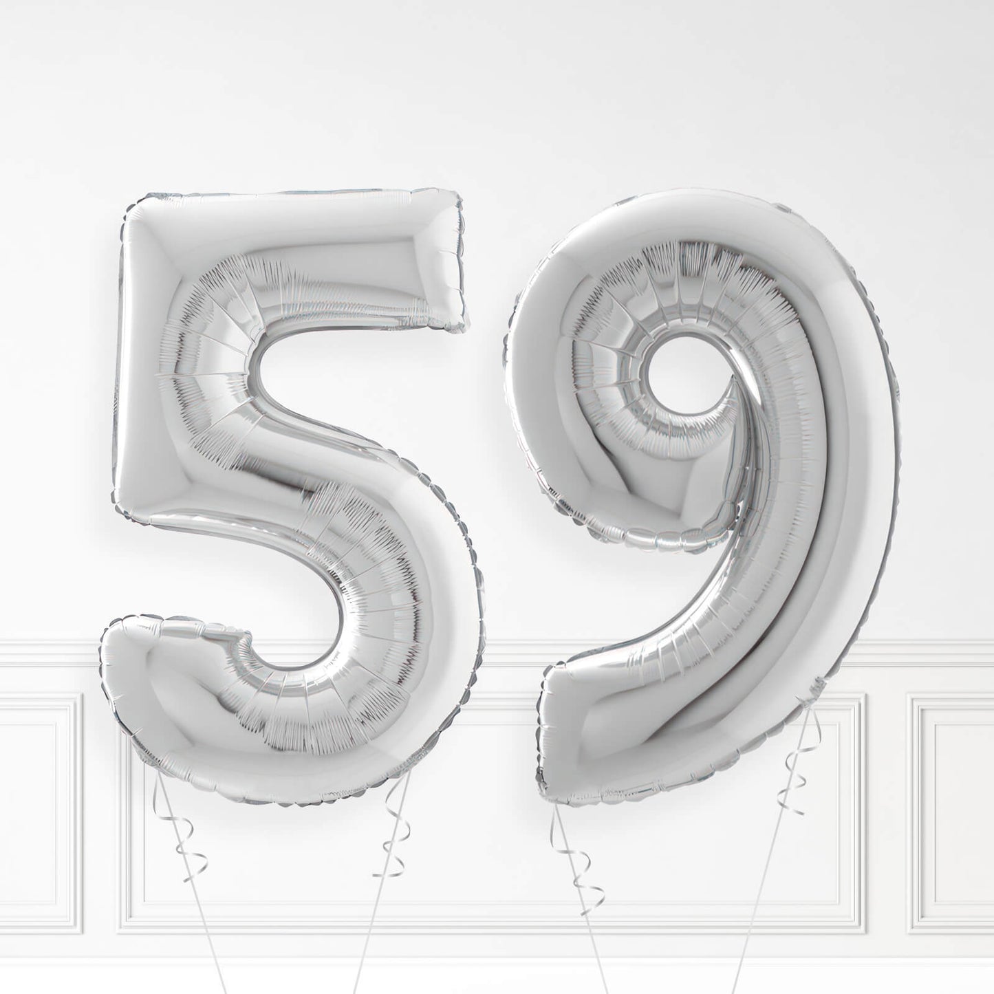 Inflated Silver Foil Number Balloon