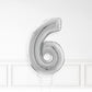 Inflated Silver Foil Number Balloon