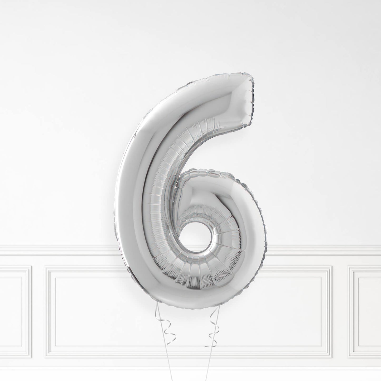 Inflated Silver Foil Number Balloon