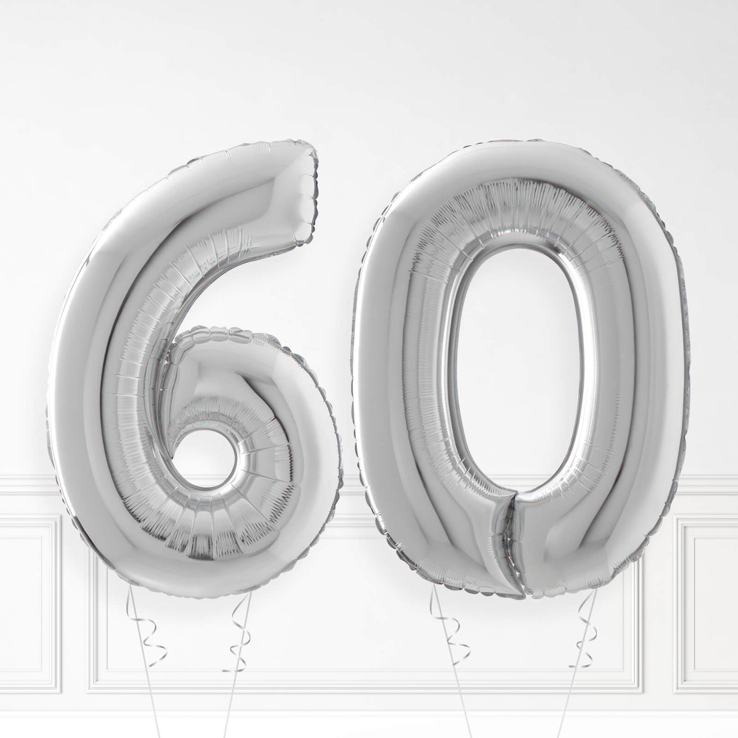 Inflated Silver Foil Number Balloon