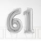 Inflated Silver Foil Number Balloon