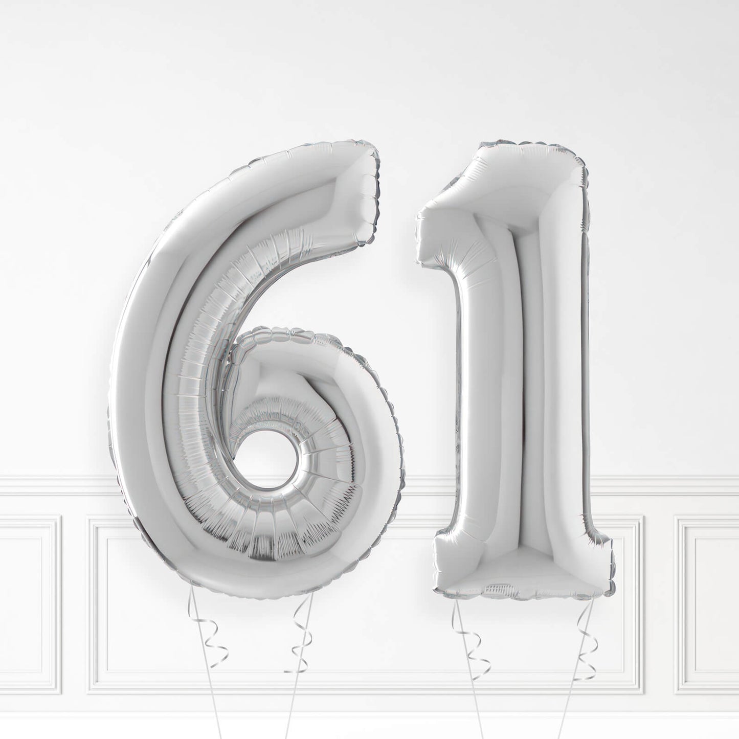 Inflated Silver Foil Number Balloon