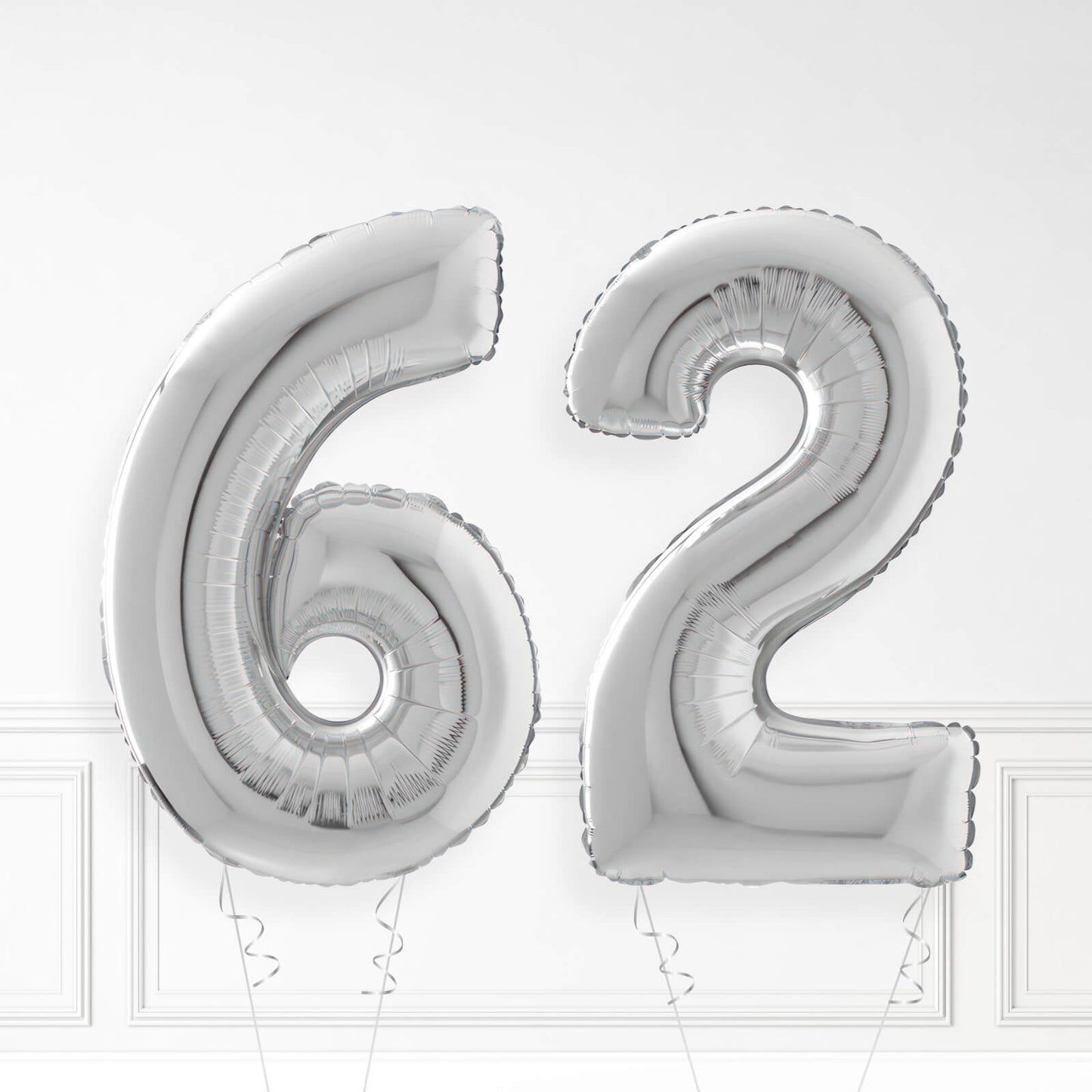 Inflated Silver Foil Number Balloon