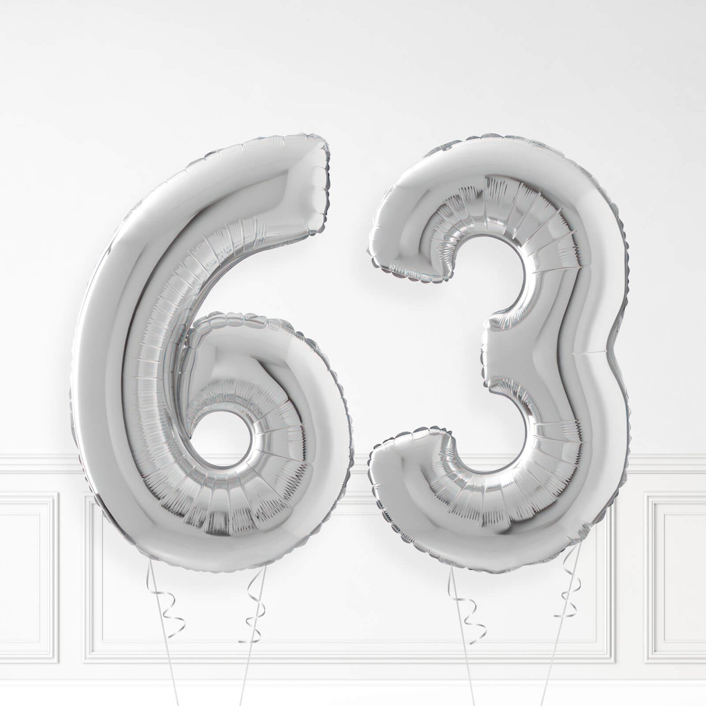 Inflated Silver Foil Number Balloon