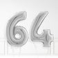 Inflated Silver Foil Number Balloon