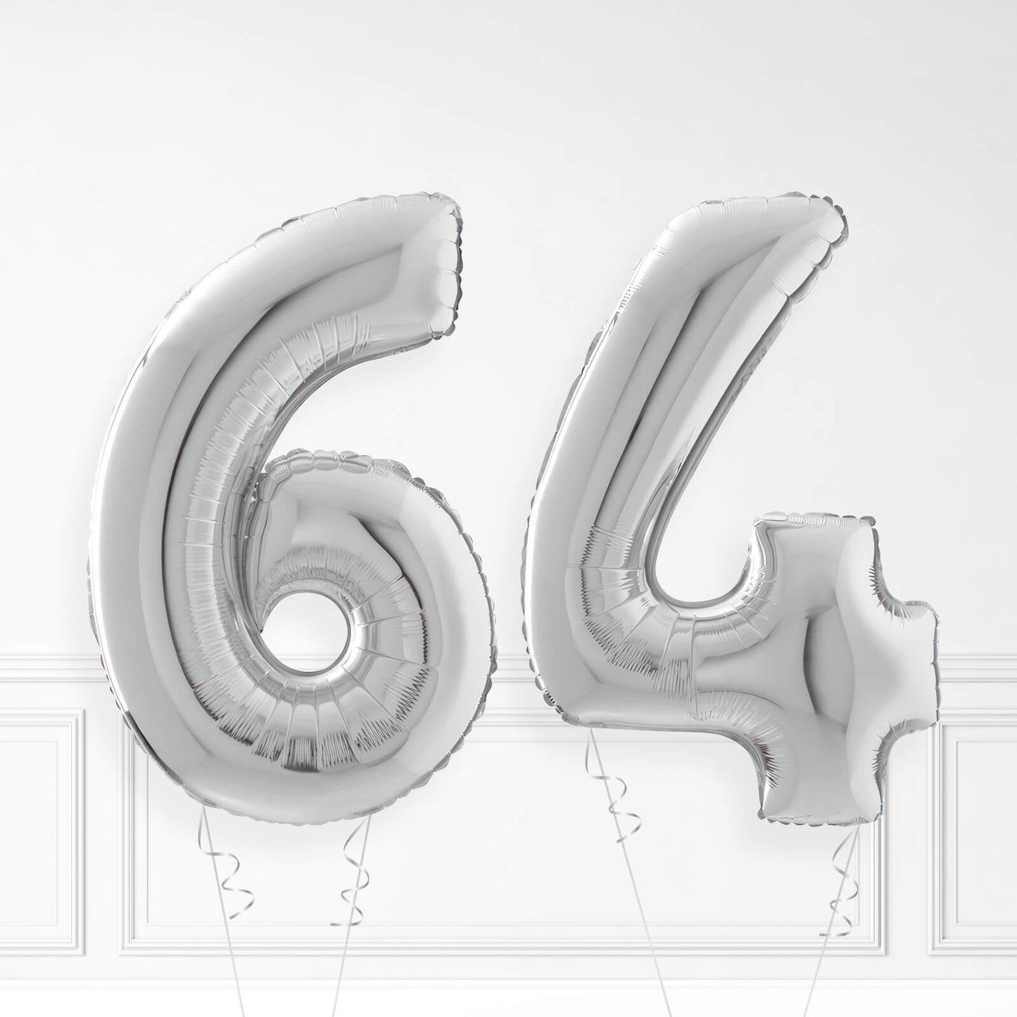 Inflated Silver Foil Number Balloon