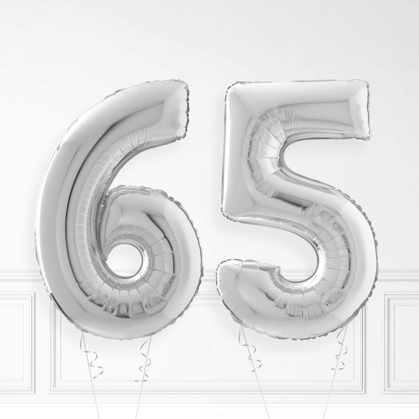Inflated Silver Foil Number Balloon