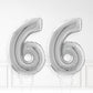 Inflated Silver Foil Number Balloon