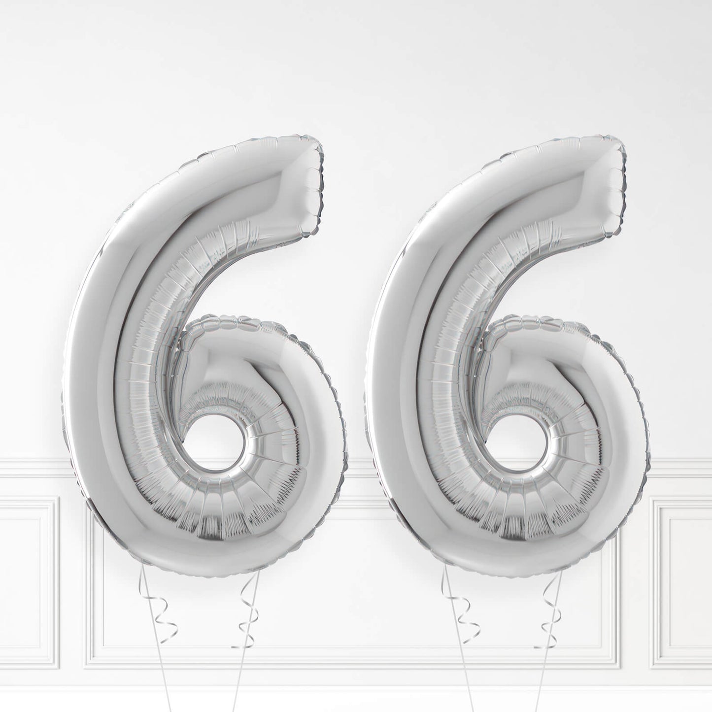 Inflated Silver Foil Number Balloon
