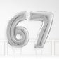 Inflated Silver Foil Number Balloon