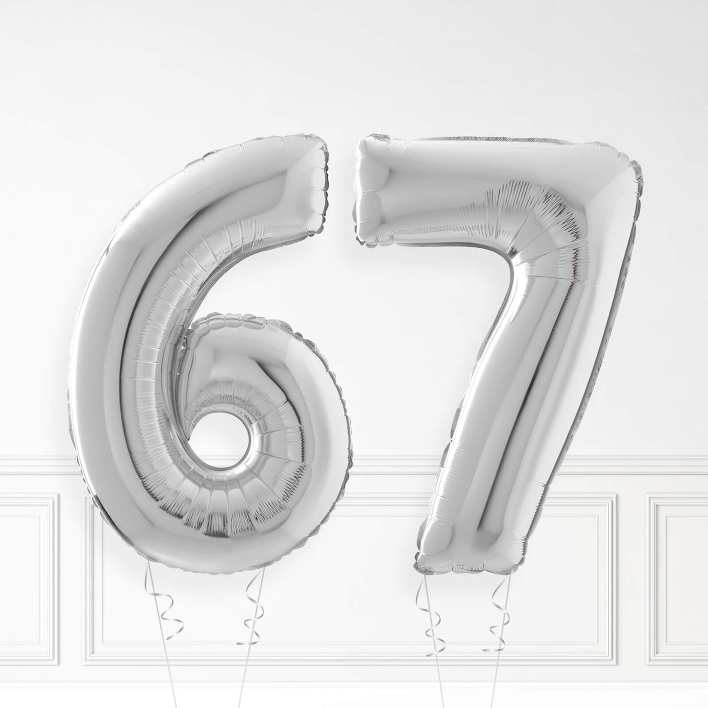Inflated Silver Foil Number Balloon