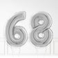 Inflated Silver Foil Number Balloon