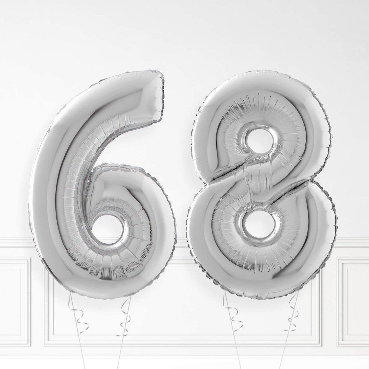 Inflated Silver Foil Number Balloon
