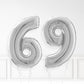 Inflated Silver Foil Number Balloon