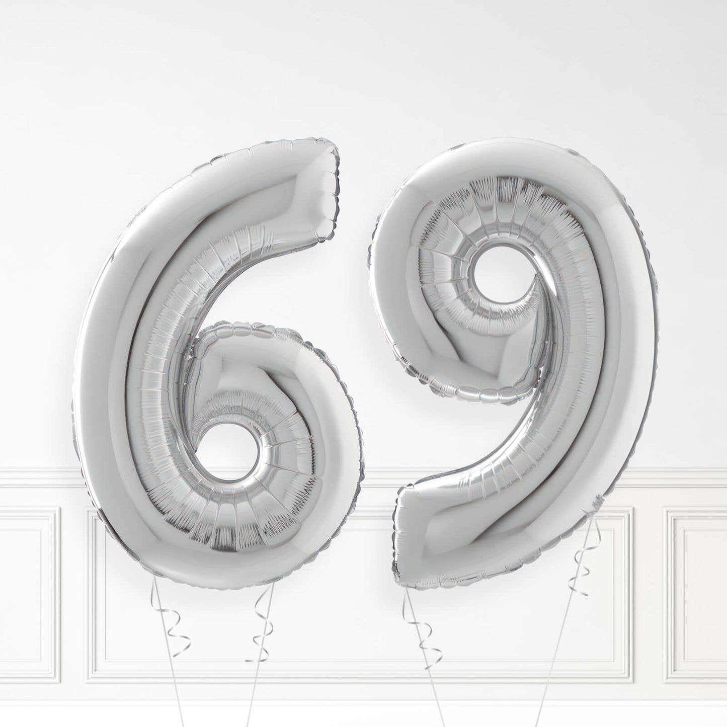 Inflated Silver Foil Number Balloon