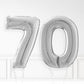 Inflated Silver Foil Number Balloon