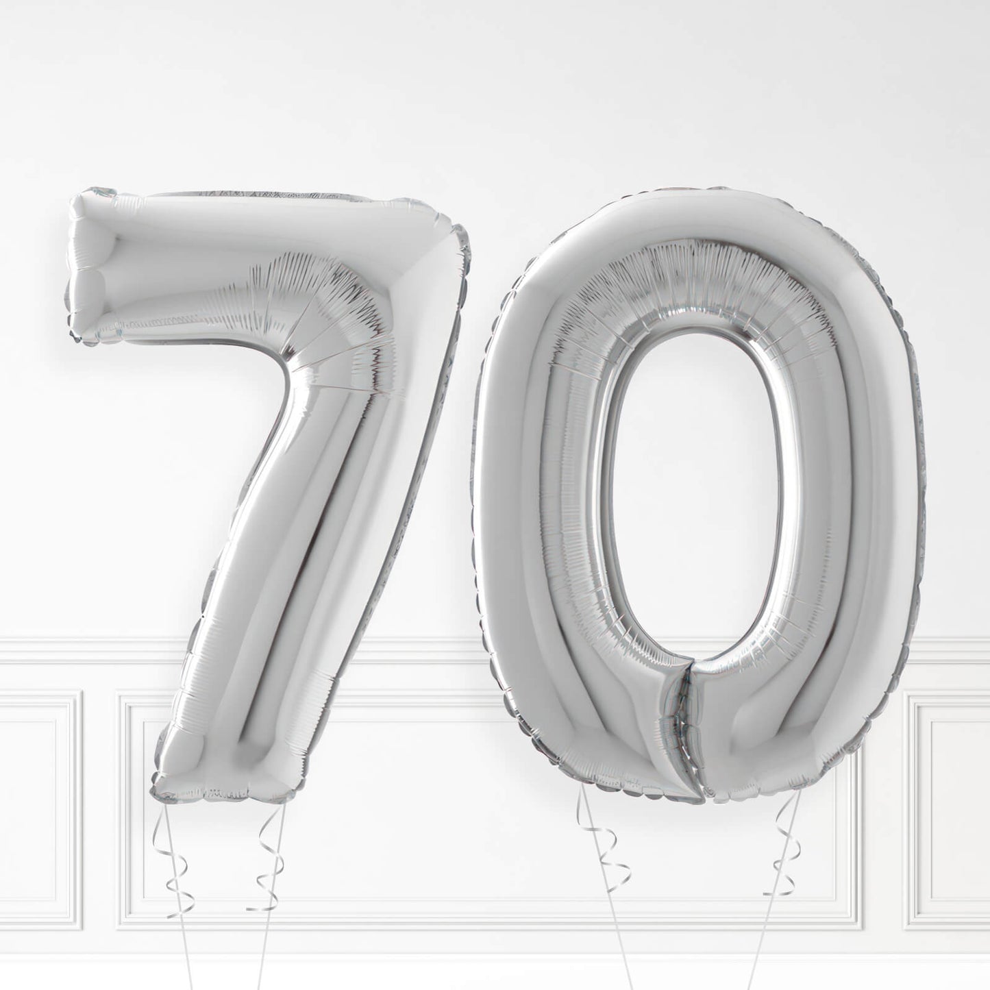 Inflated Silver Foil Number Balloon