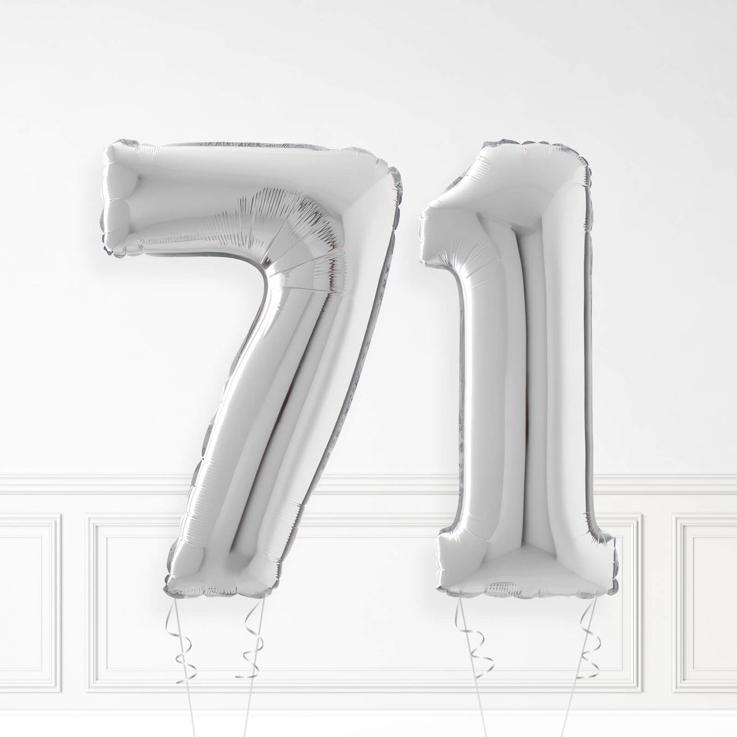 Inflated Silver Foil Number Balloon