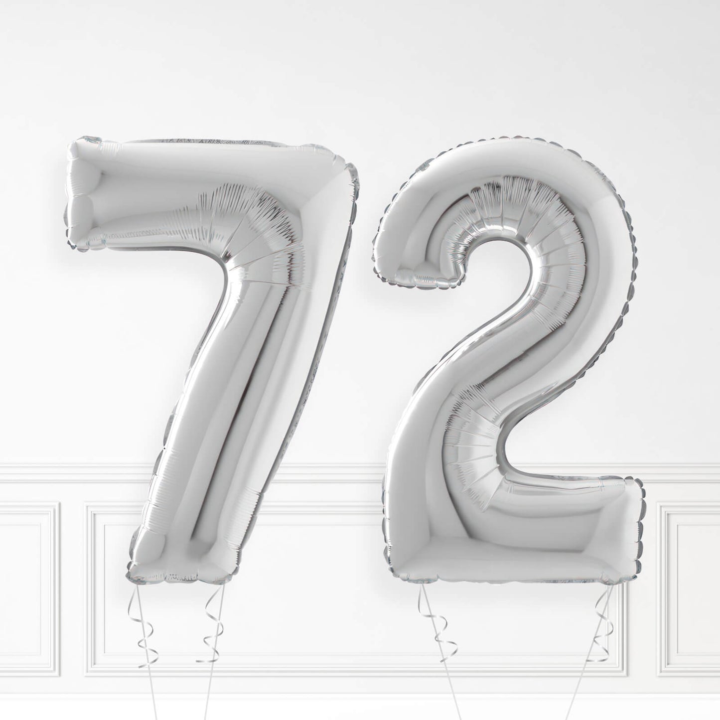 Inflated Silver Foil Number Balloon