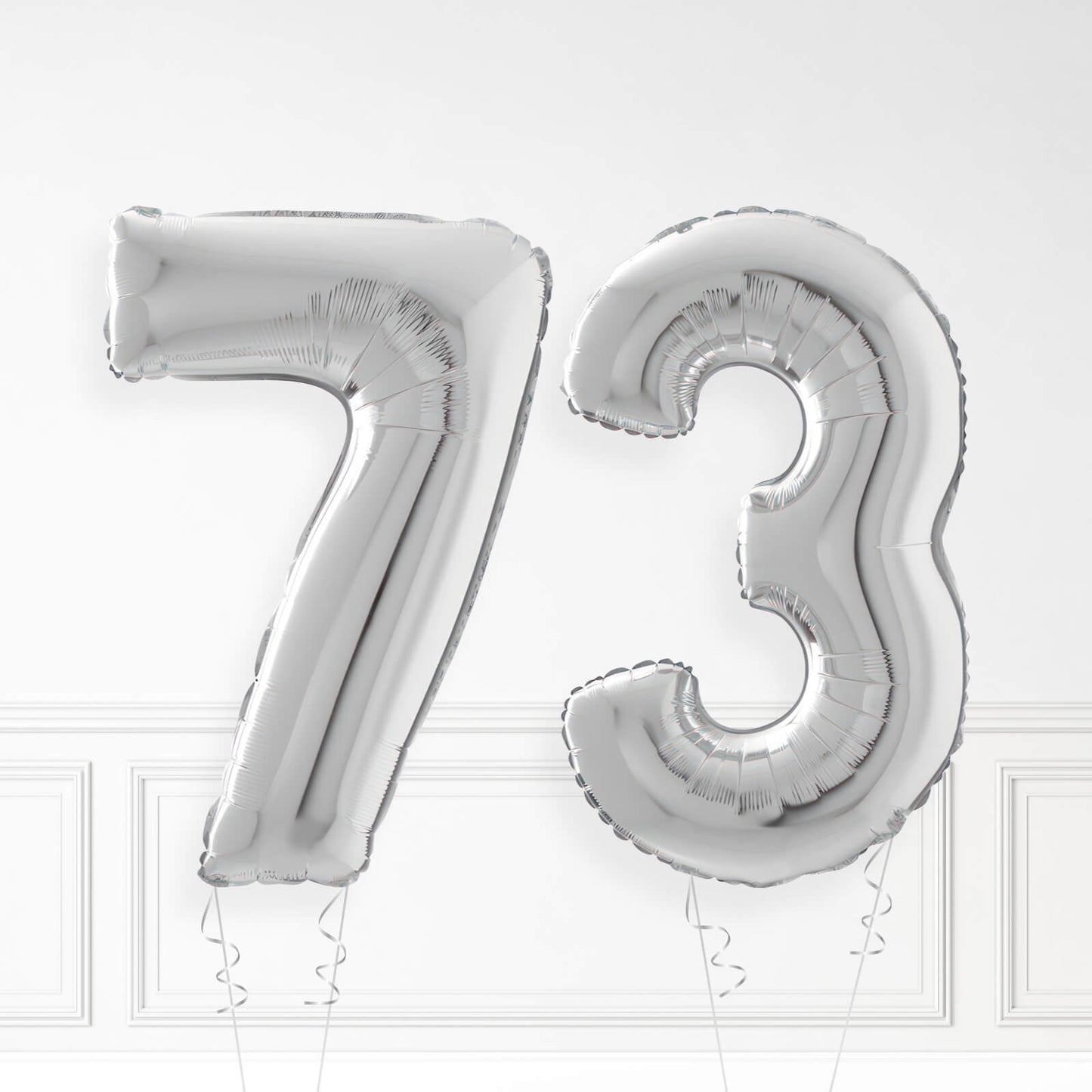 Inflated Silver Foil Number Balloon