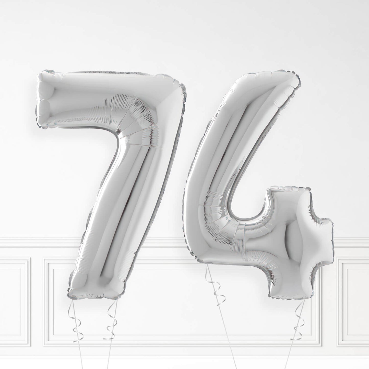 Inflated Silver Foil Number Balloon