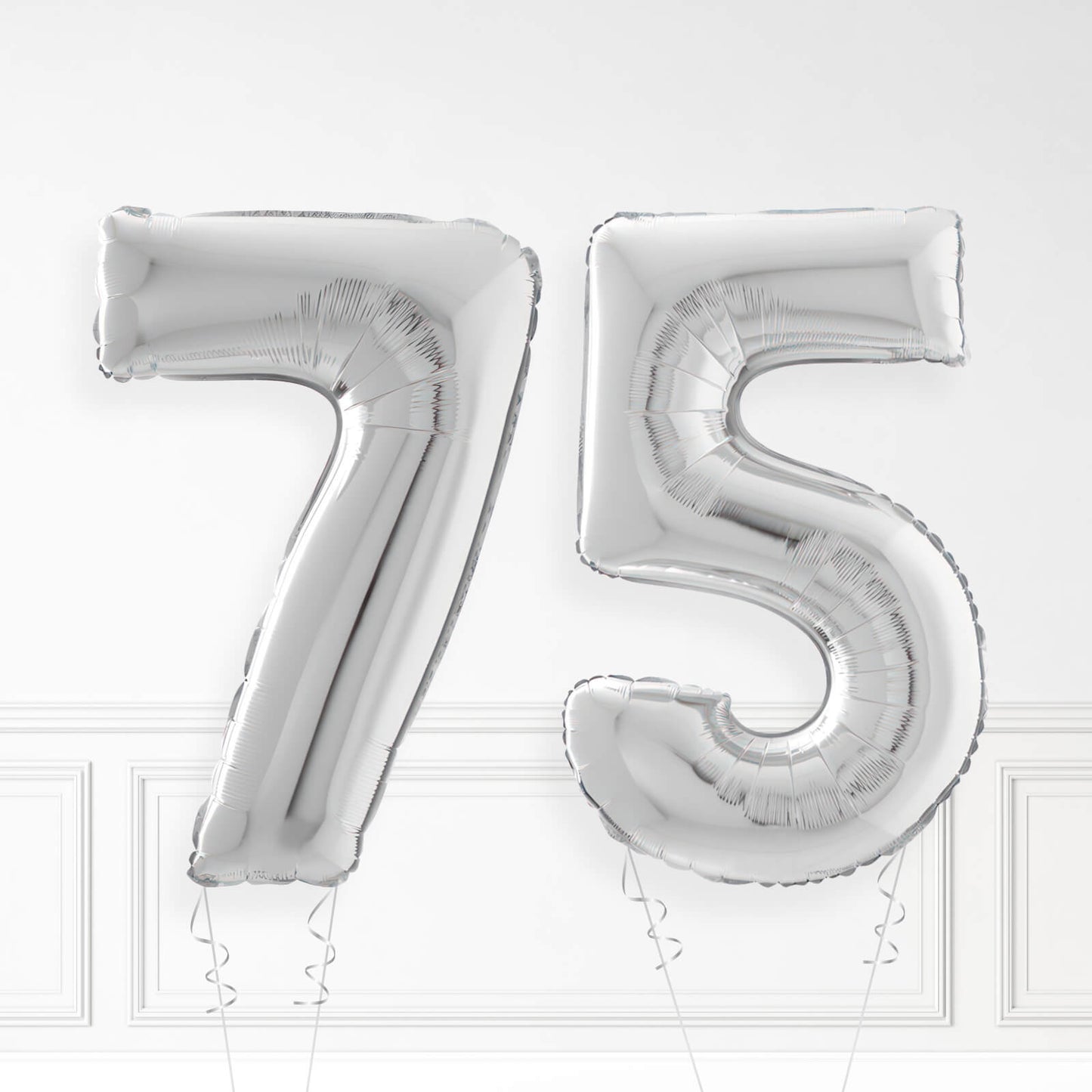 Inflated Silver Foil Number Balloon