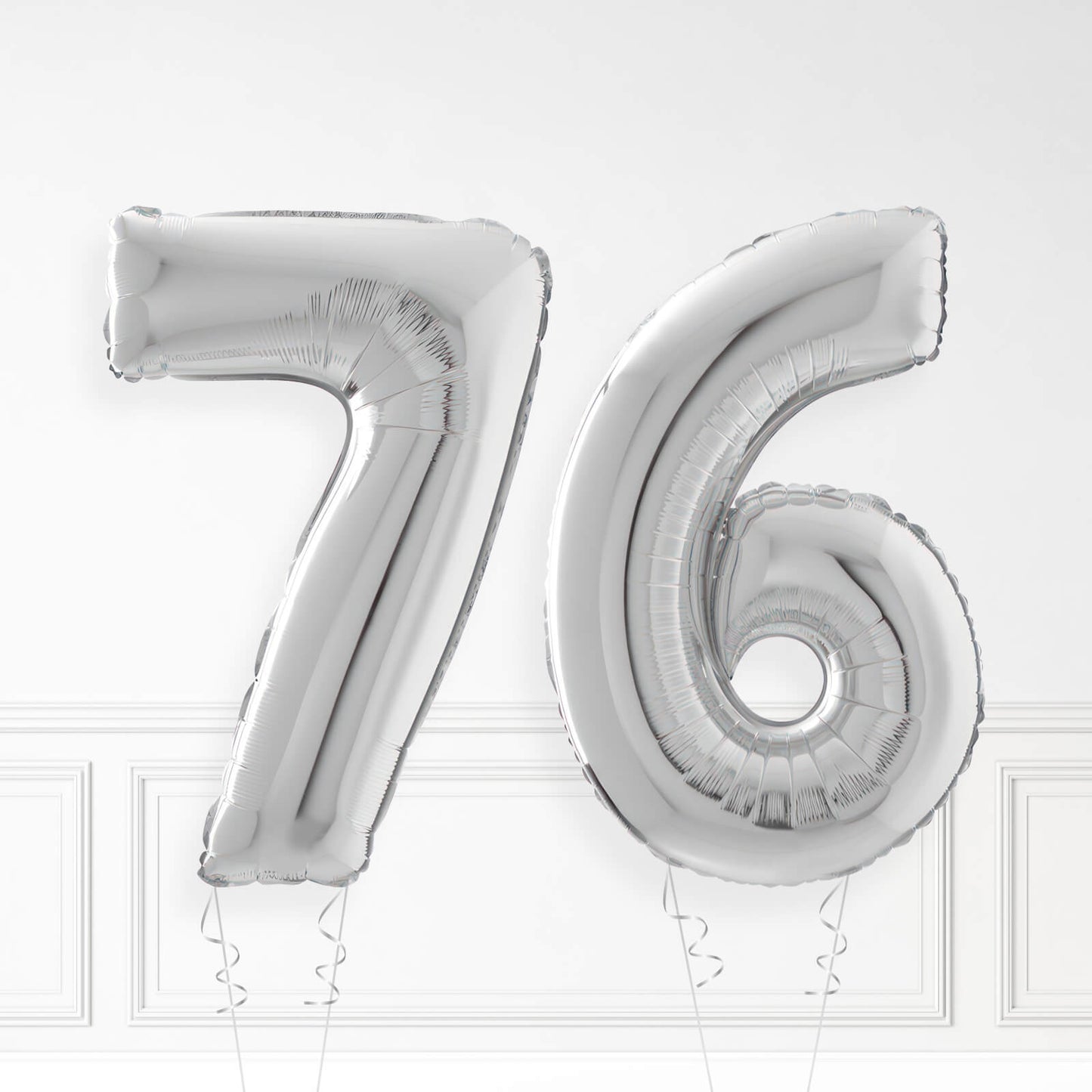 Inflated Silver Foil Number Balloon