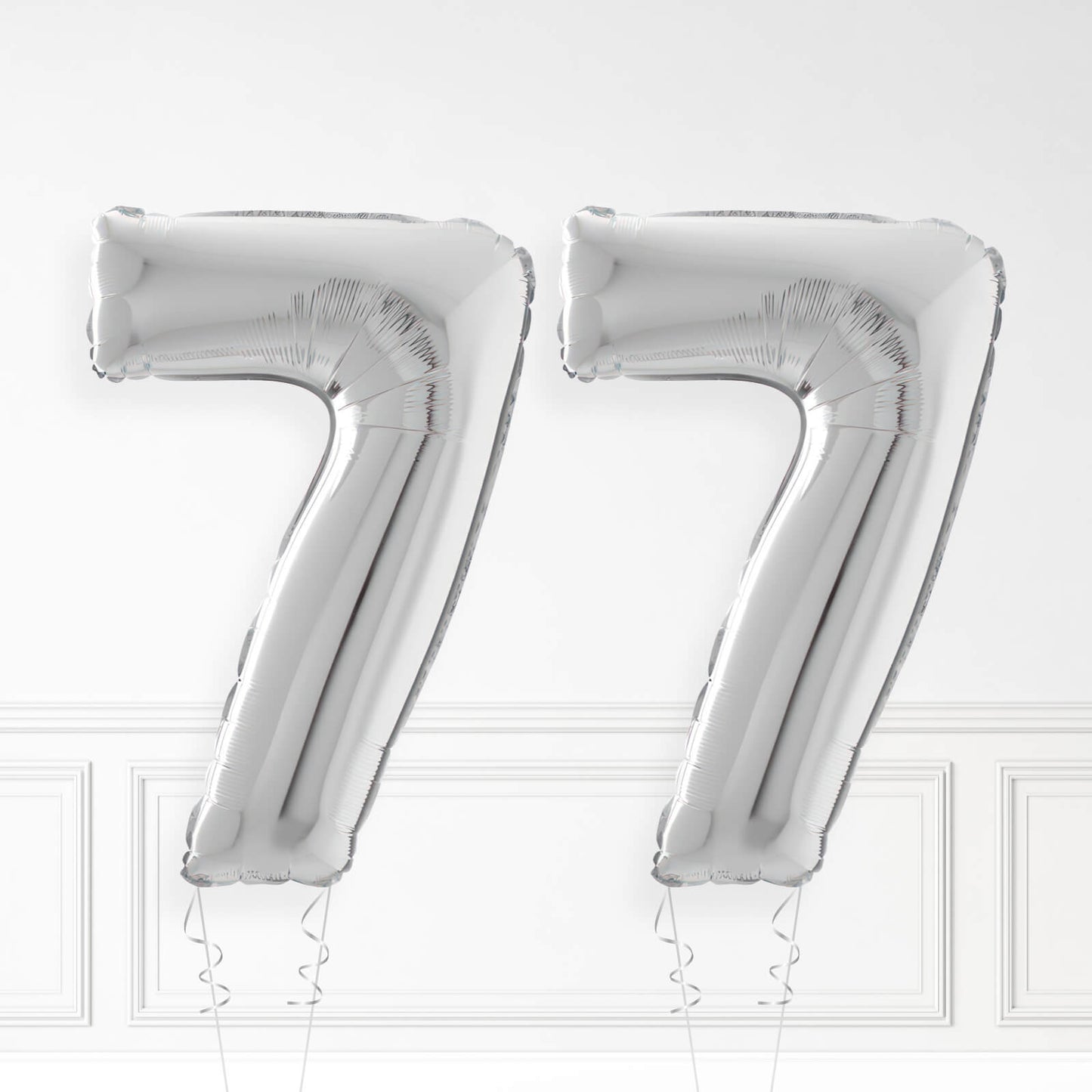 Inflated Silver Foil Number Balloon