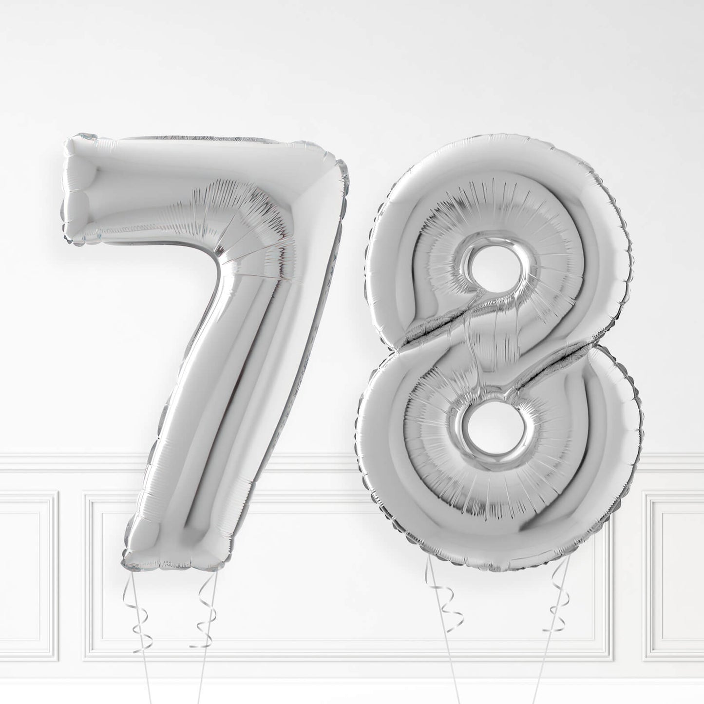 Inflated Silver Foil Number Balloon