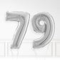 Inflated Silver Foil Number Balloon