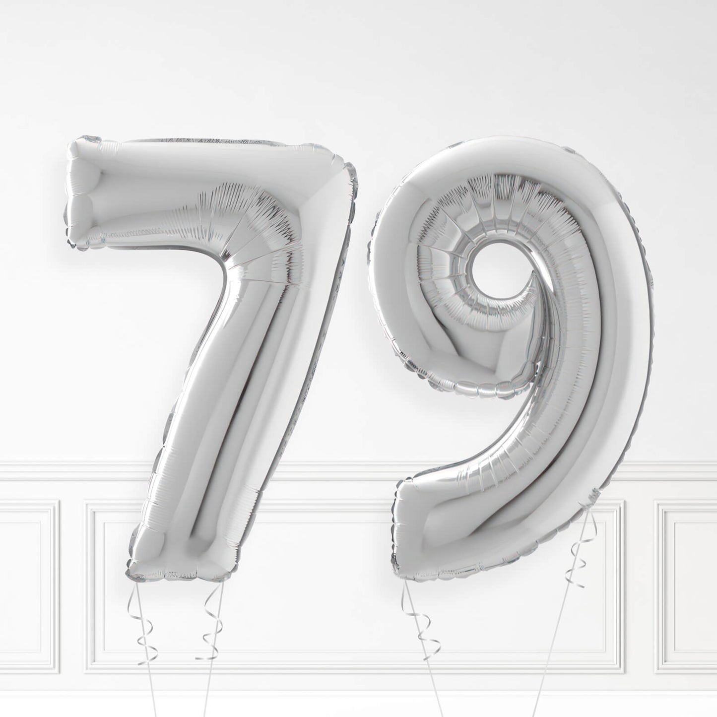 Inflated Silver Foil Number Balloon