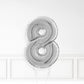 Inflated Silver Foil Number Balloon