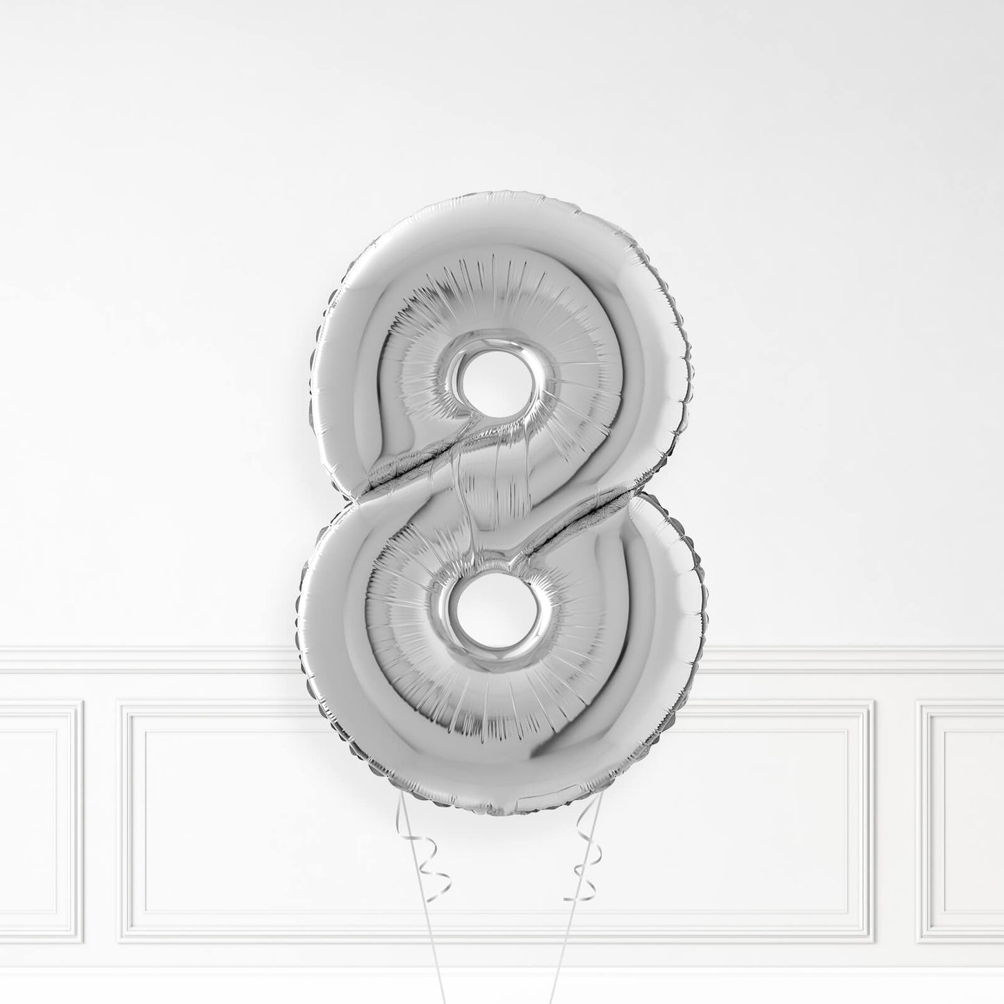 Inflated Silver Foil Number Balloon