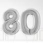 Inflated Silver Foil Number Balloon
