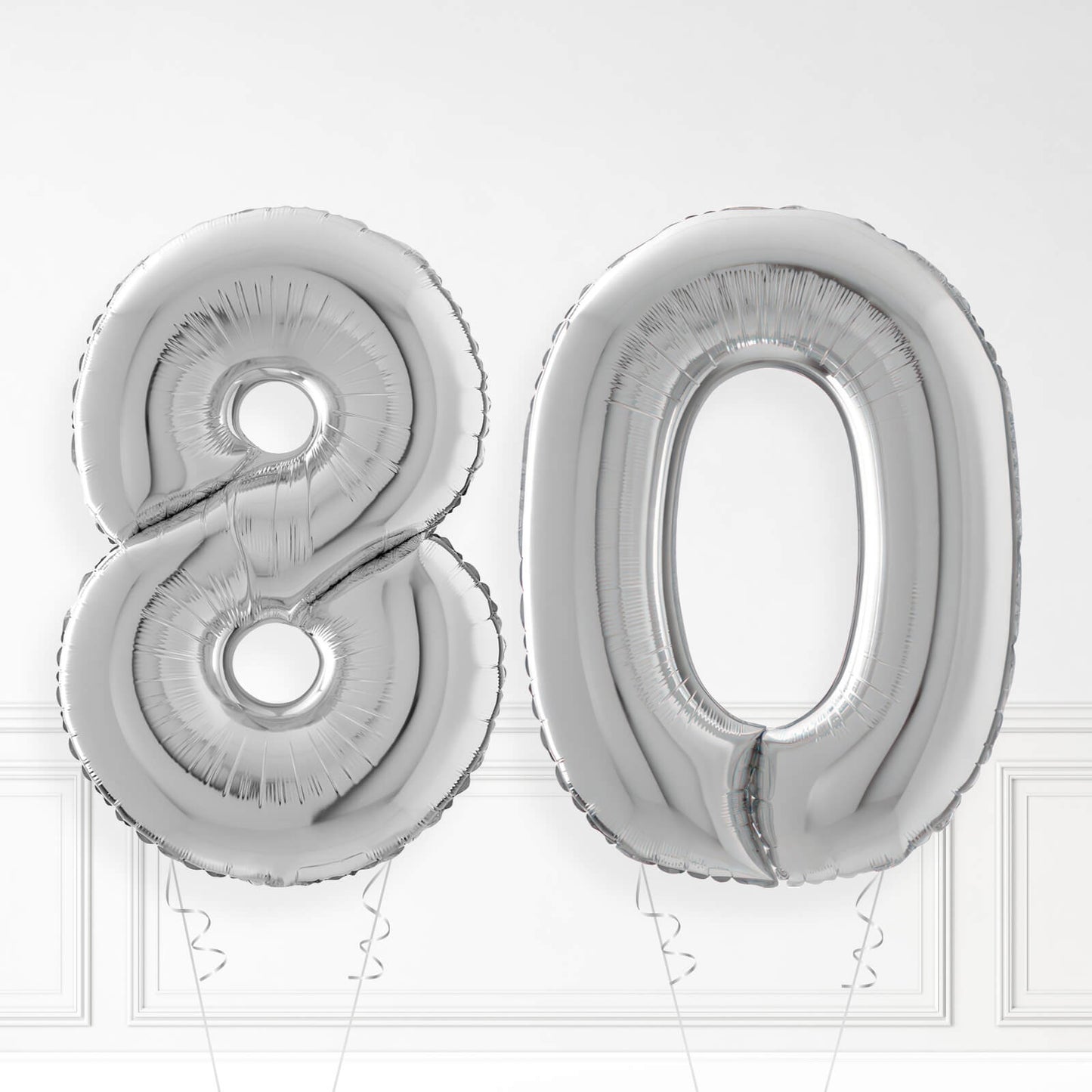 Inflated Silver Foil Number Balloon