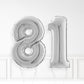 Inflated Silver Foil Number Balloon
