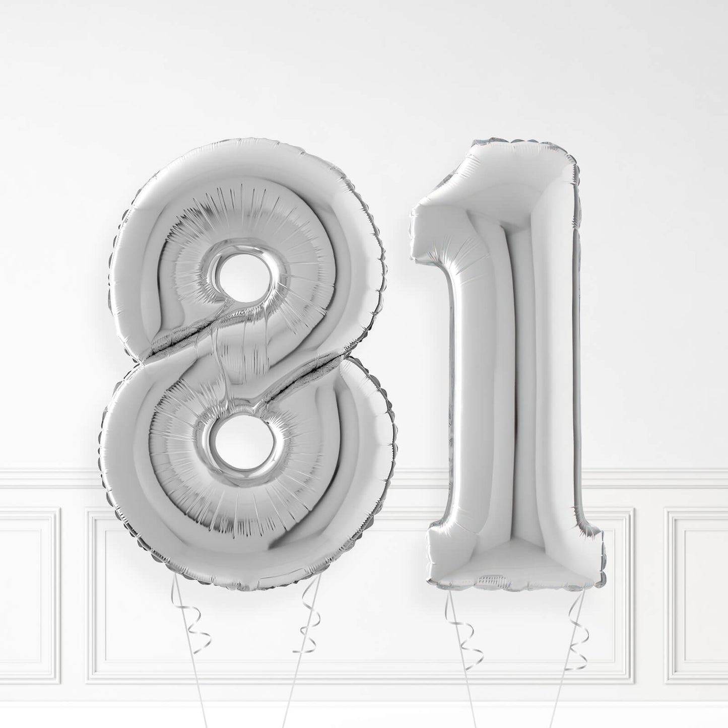 Inflated Silver Foil Number Balloon