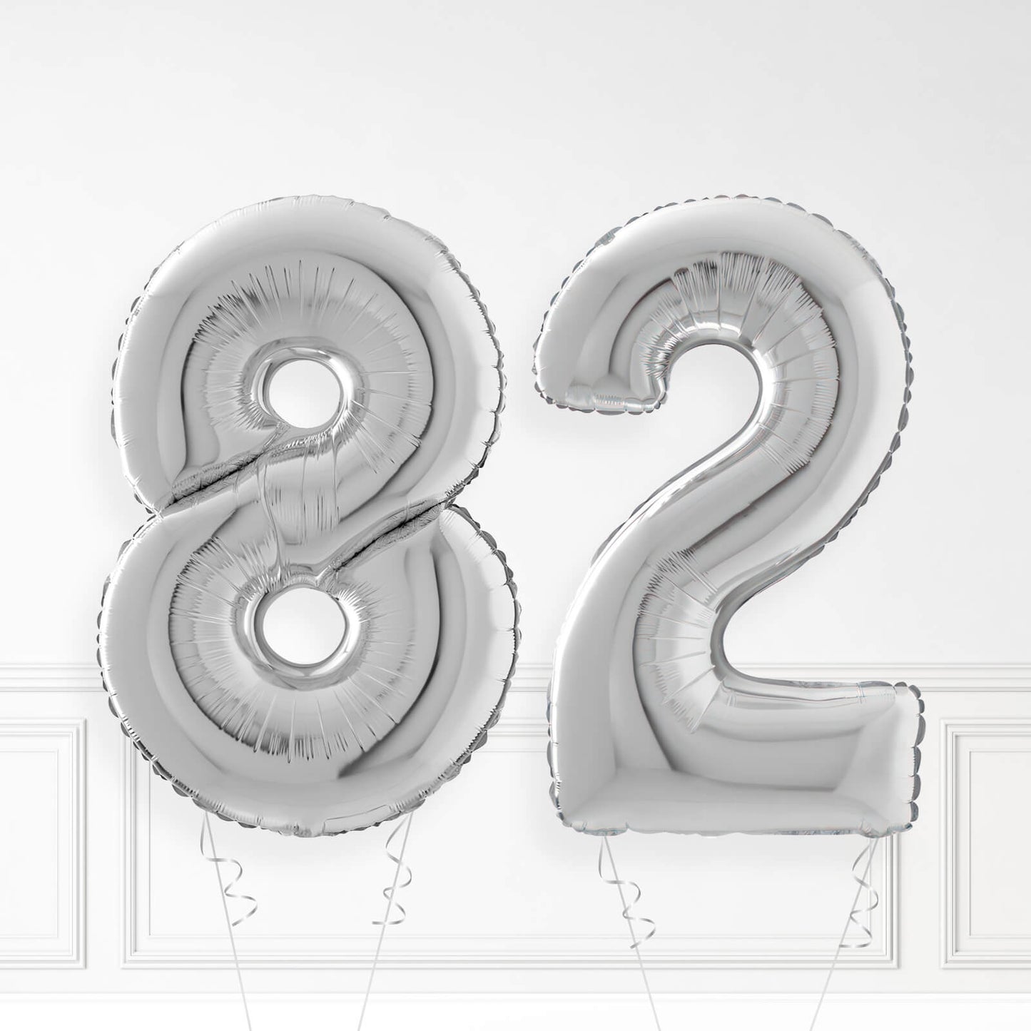 Inflated Silver Foil Number Balloon