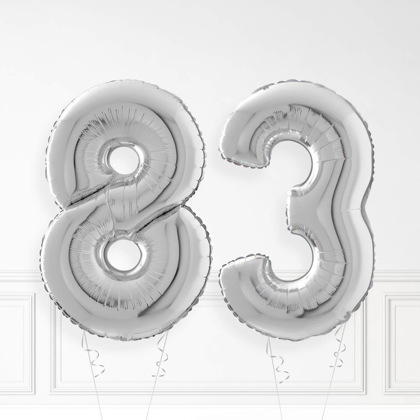 Inflated Silver Foil Number Balloon